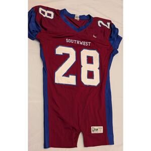 Vintage Gator Southwest Football Jersey #28 Adult Large Maroon Blue Nylon
